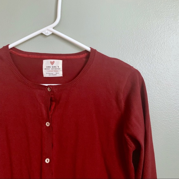 Zara Girls Maroon Cadigan - Picture 4 of 4